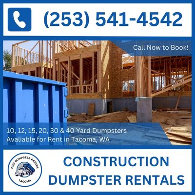 Local Construction Dumpster Rental Experts in Tacoma, Washington - Pierce County - DDD Dumpster Rental Tacoma